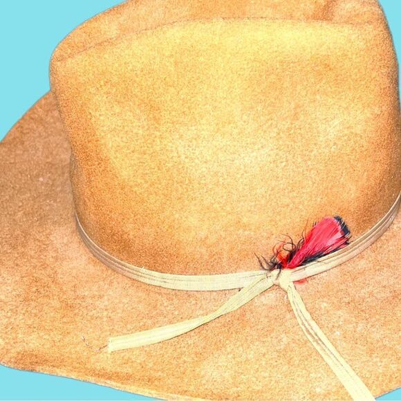 Vintage bronco brand camel colored fedora. Unisex main image 7